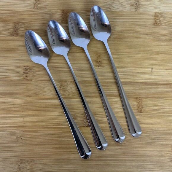 International Silver Gran Royal 4 Iced Tea Spoons Stainless Steel Flatware - Picture 1 of 4